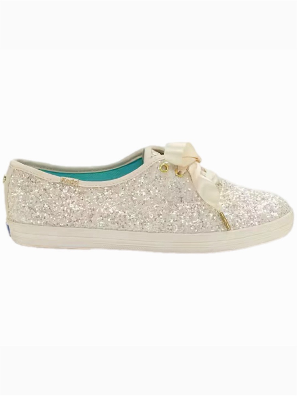Kate Spade x Keds Champion Cream Glitter Satin Ribbon Sneaker